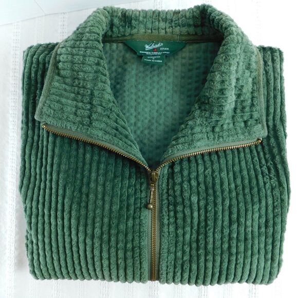 Woolrich Jacket Coat Womens Small Green Cotton Wide-Welt Corduroy Zip Fall EUC - Picture 2 of 13